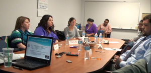 Group meeting around table